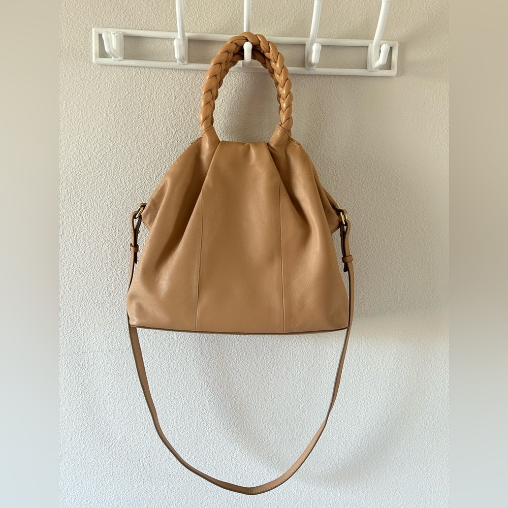 Vince Camuto 100% Leather Jordy Tote With Crossbody Strap Sandstone - Picture 2 of 16